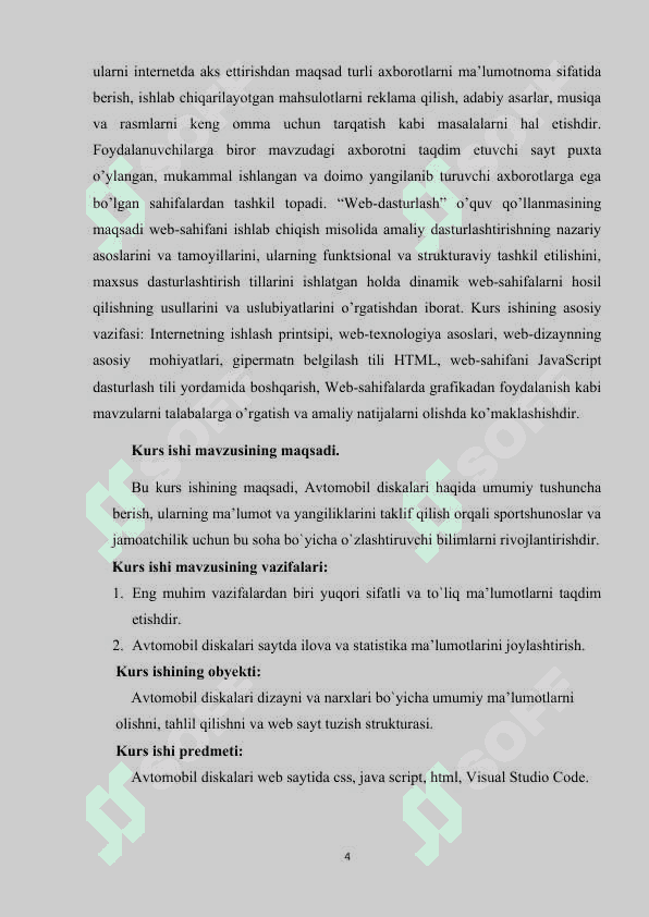 HTML jadvallari bilan ishlash 4