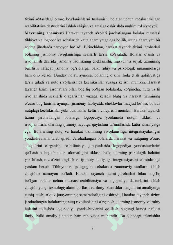 Harakat tayanch a'zolari jarohatlangan bolalar 5