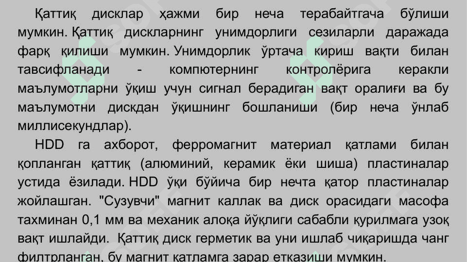 Ташқи хотира ва уларнинг турлари 6