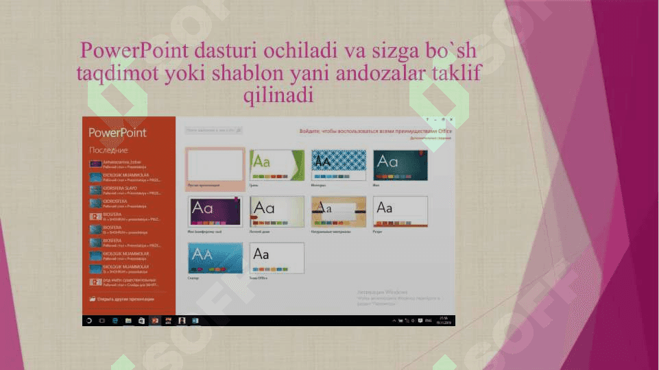 MS powerPoint dasturida taqdimot tayyorlash 4