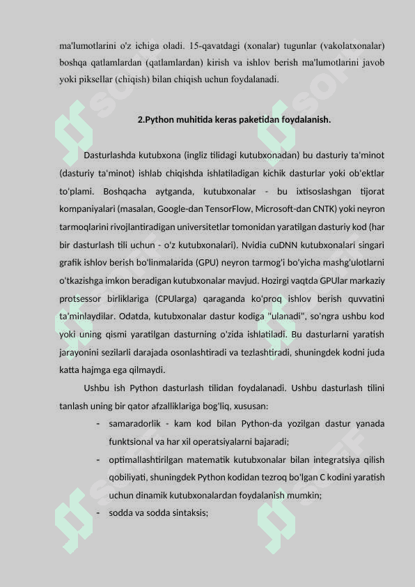Python muhitida keras paketidan foydalanib neyron tarmoq qurish 6