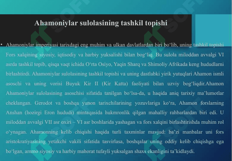 Аhamоniylar sulоlasi tariхi 6