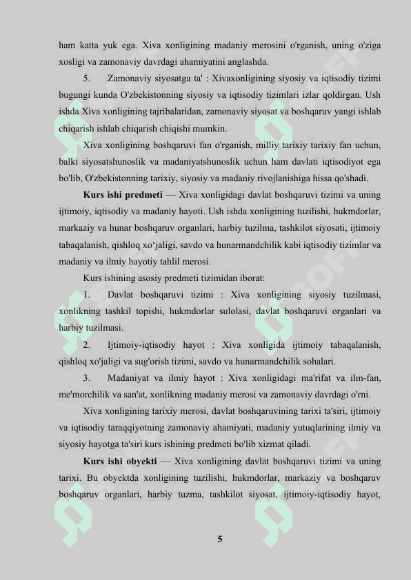 Xiva xonligidagi davlat boshqaruvi tartiblari 5