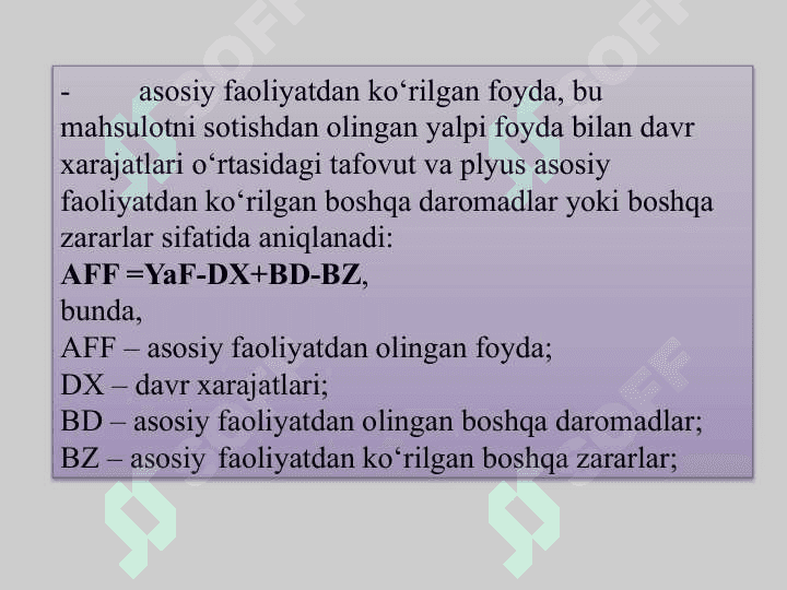 Moliyaviy natijalar hisobi. Moliyaviy hisobot 5