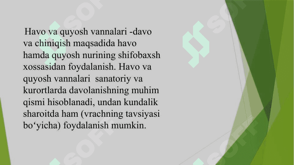 Quyosh, havo va suv bilan davolash 4