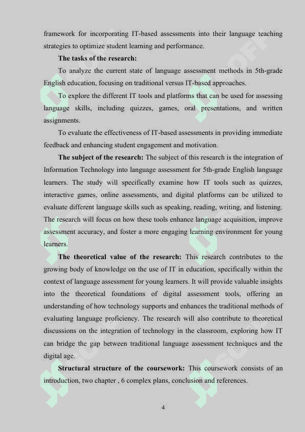 USING IT FOR LANGUAGE ASSESSMENT IN TEACHING ENGLISH TO 5TH GRADERS 4
