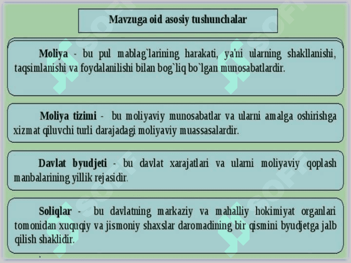 MOLIYA TIZIMI VA MOLIYAVIY SIYOSAT 2