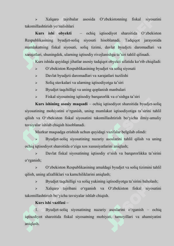 Ochiq iqtisodiyotda byudjet-soliq siyosati 5