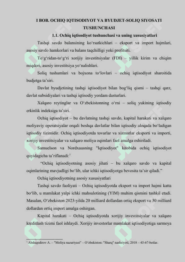 Ochiq iqtisodiyotda byudjet-soliq siyosati 7