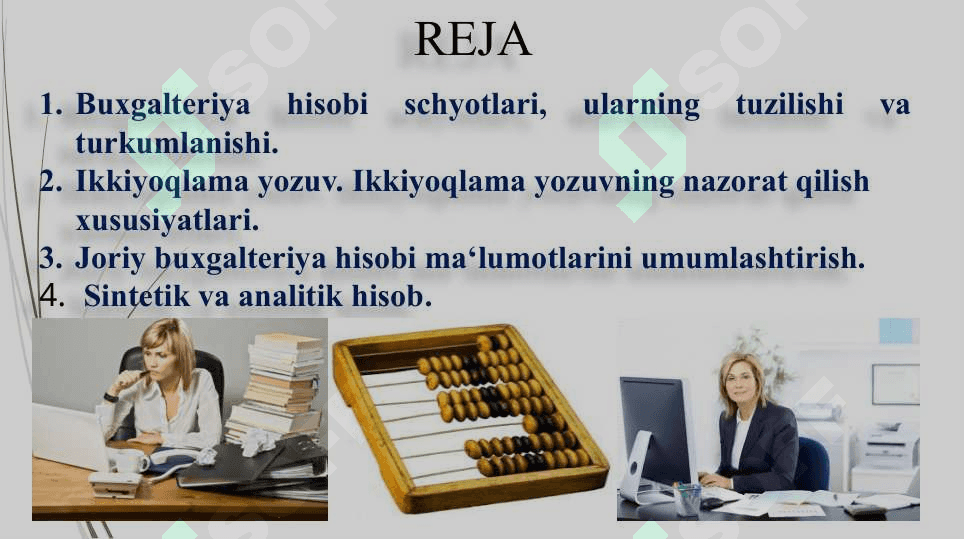 SCHYOTLAR TIZIMI VA IKKIYOQLAMA YOZUV 2