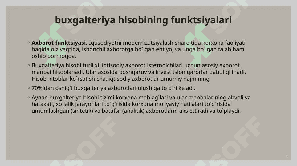 BUXGALTERIYA HISOBI FANINING PREDMETI VA USULLARI 6