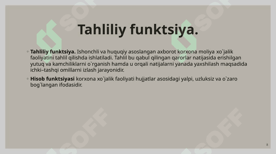 BUXGALTERIYA HISOBI FANINING PREDMETI VA USULLARI 8