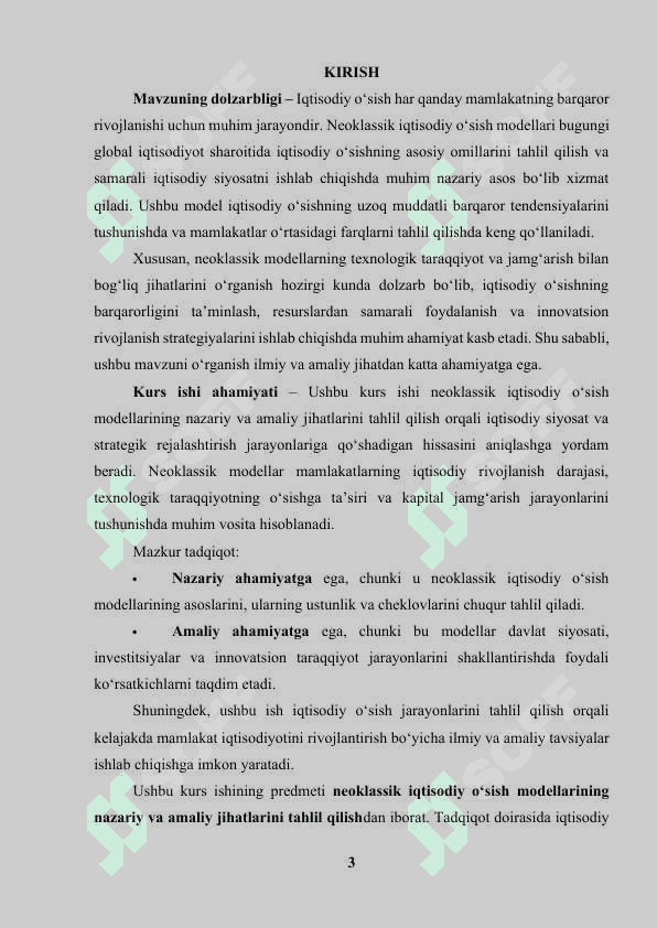 Iqtisodiy o'sishning neoklassik modellari 3