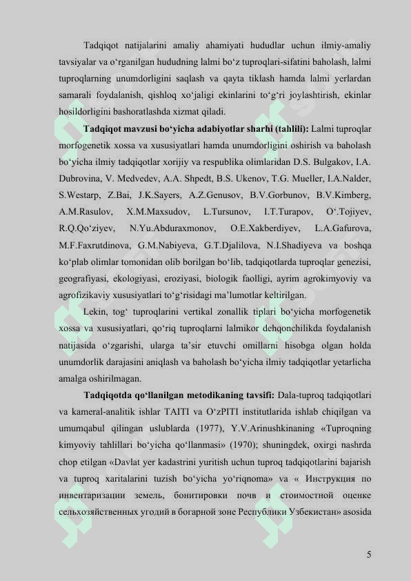 Lalmi tuproqlar sifatini baholashning hozirgi holati 5