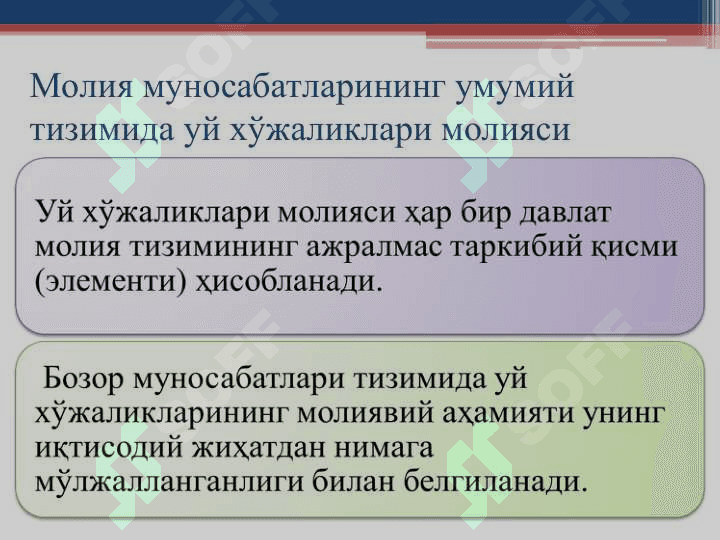 УЙ ХЎЖАЛИКЛАРИ МОЛИЯСИ 2
