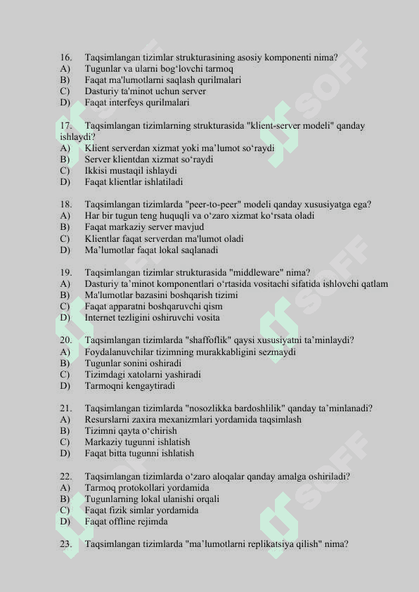TAQSIMLANGAN TIZIMLAR 3