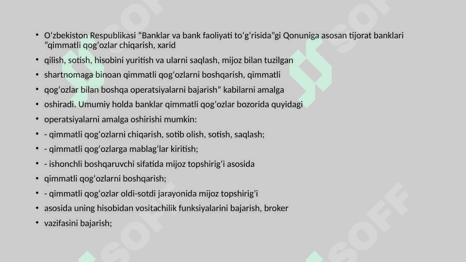 MOLIYA BOZORIDA BANKLAR VANOBANK KREDIT INSTITUTLARI 8