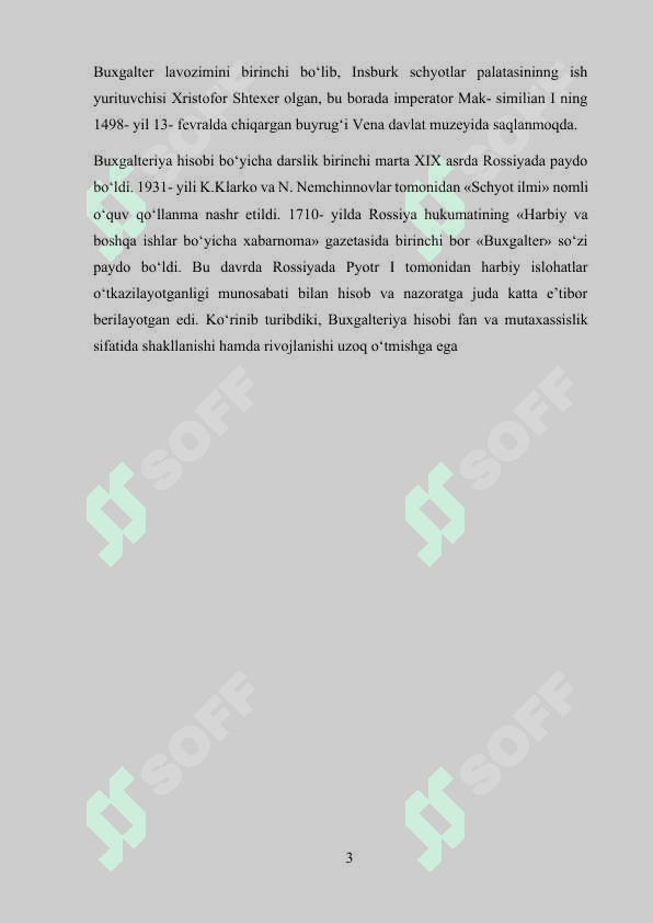 O‘zbekistonda buxgalteriya hisobi va auditning rivojlanishi Kurs ishi 3