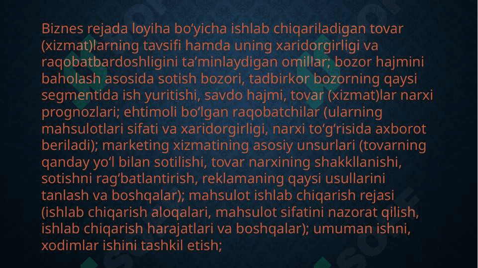 Biznes loyihada marketing rejasi 4