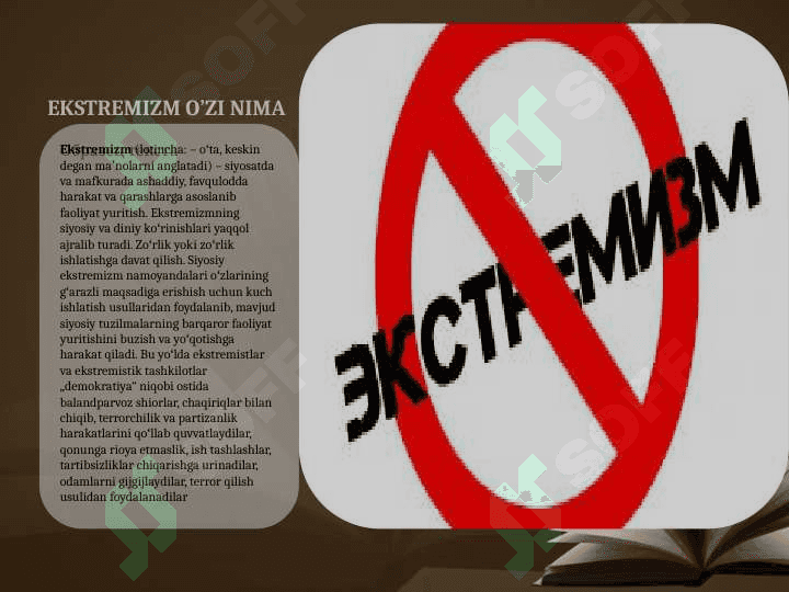 EKSTREMIZM MAZMUN MOHIYATI VA KELIB CHIQISHI 2