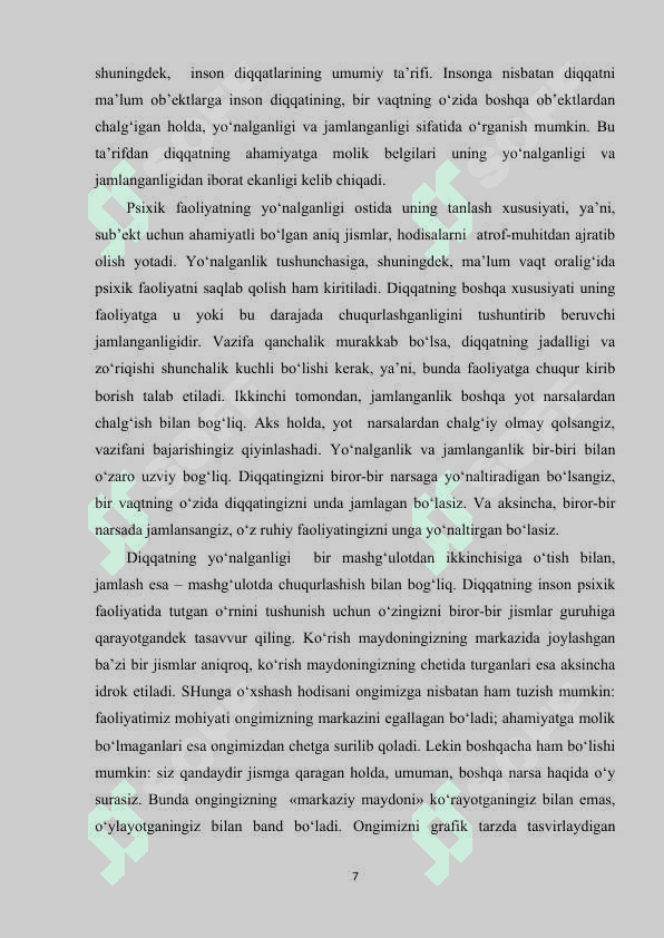 DIQQAT TURLARI KLASIFIKATSIYASI 6