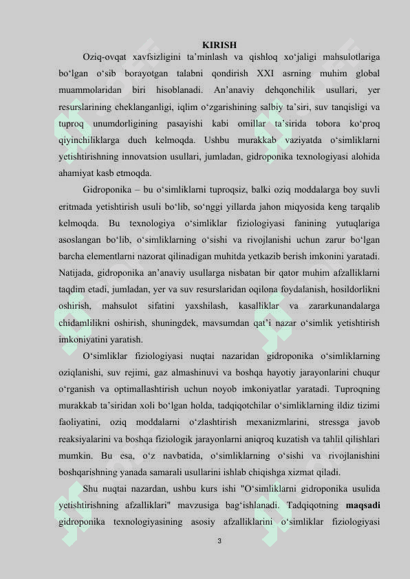 O‘simliklarni gidroponika usulida yetishtirishning afzalliklari. 3