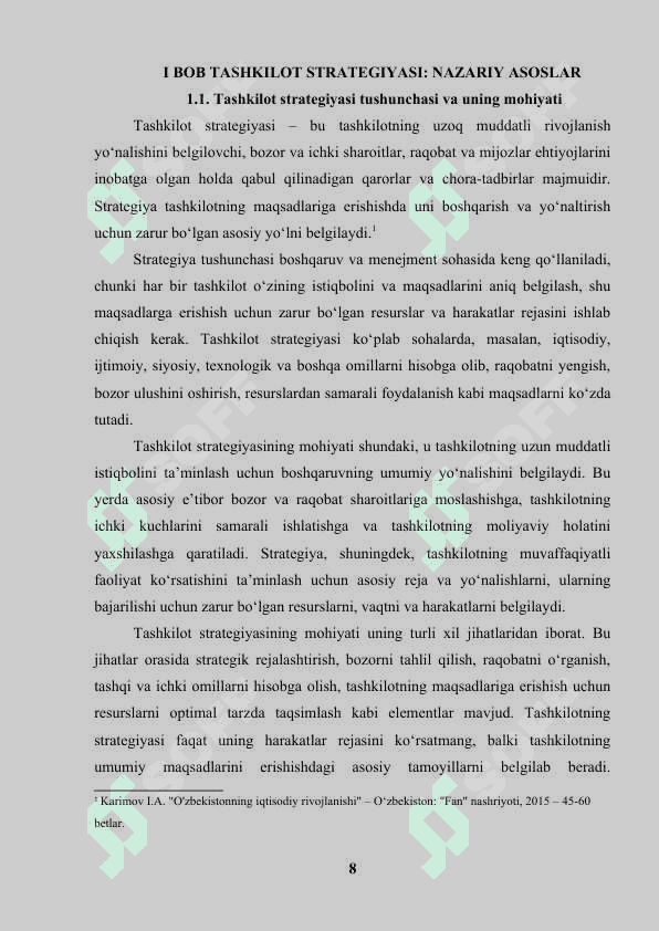 TASHKILOT STRATEGIYASINI BELGILOVCHI OMILLAR 8