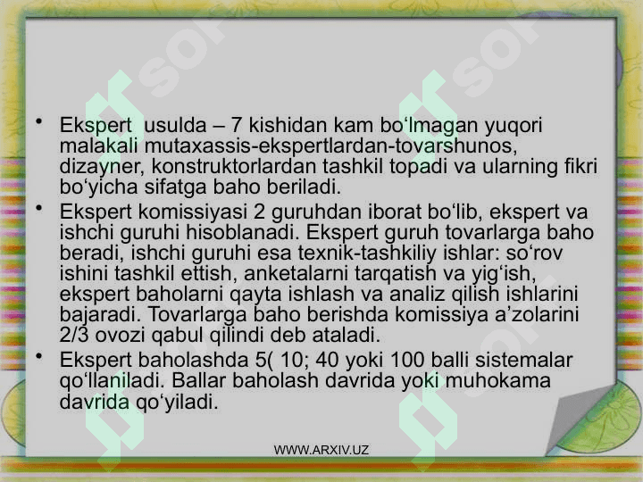 Mahsulot sifati va uni boshqarish 5