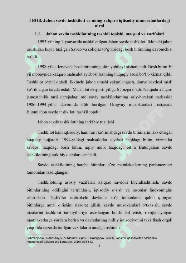 Jahon savdo tashkilotiga kirishning xalqaro amaliyoti 5