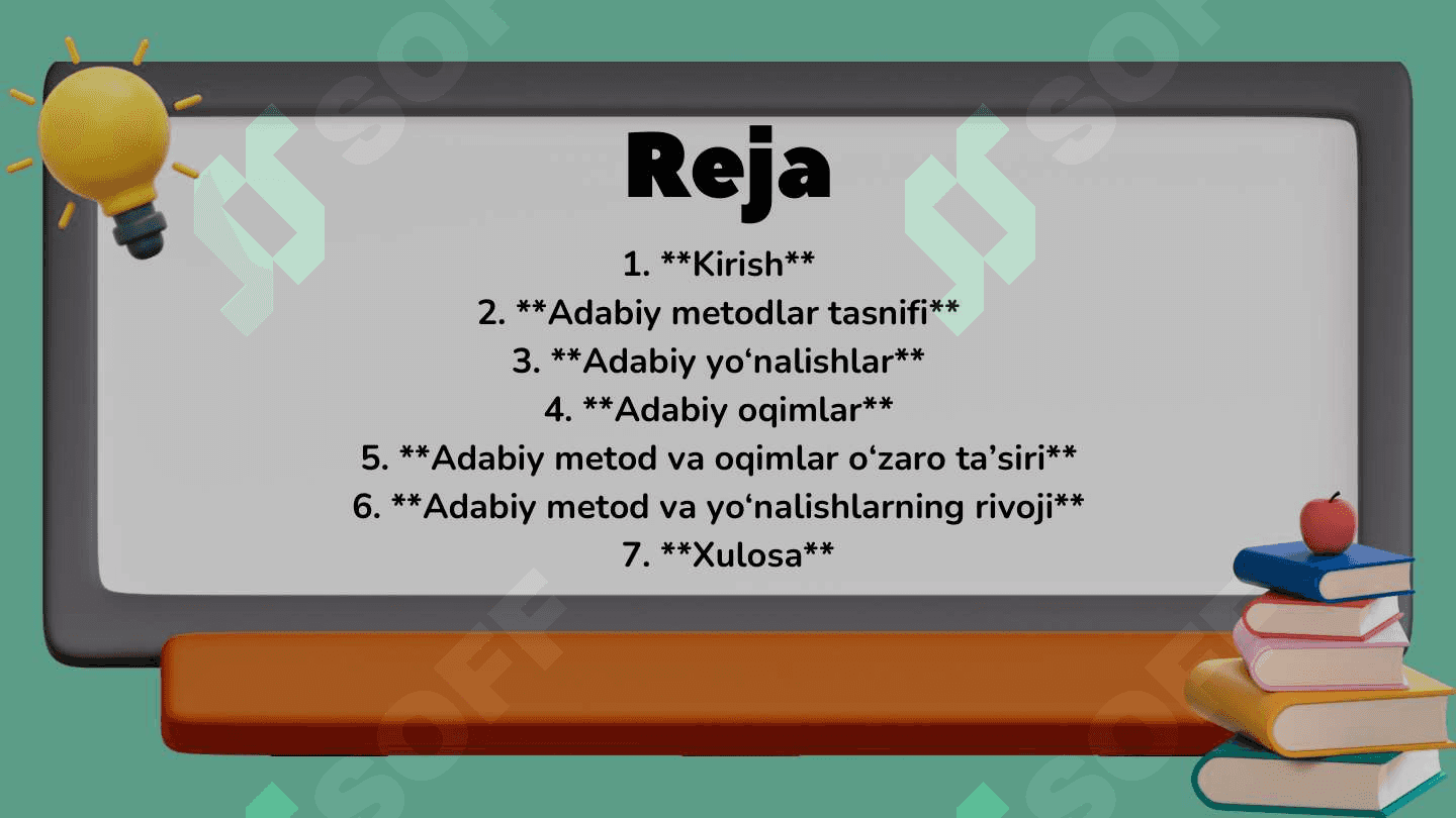 Adabiy metod, yo'nalish va oqimlar 2