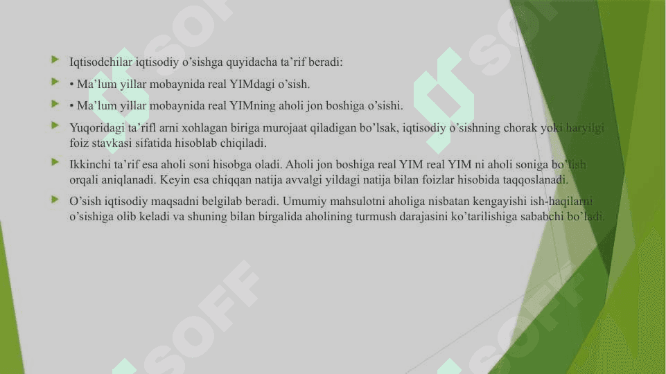 Iqtisodiy o’sish va milliy boylik 3