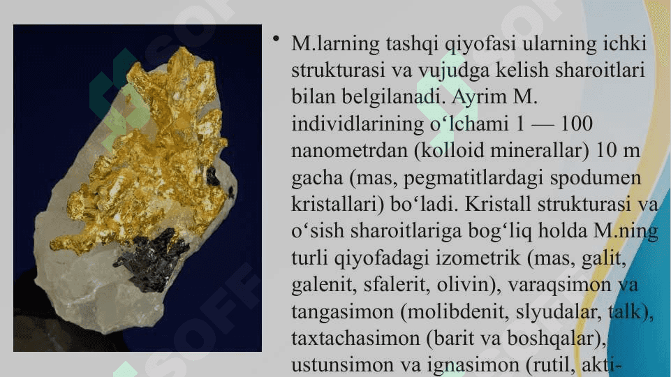 Minerallar va ularning paydo bo'lishi 3