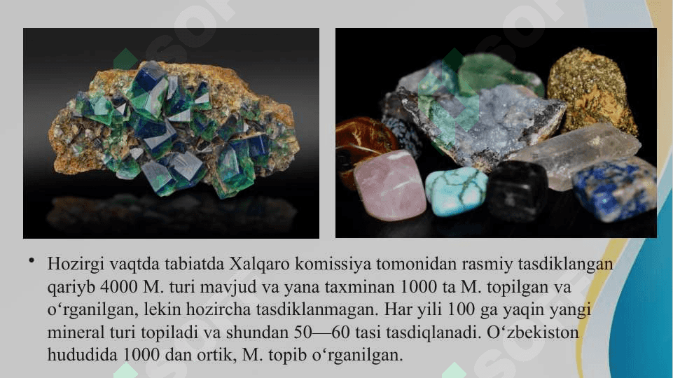 Minerallar va ularning paydo bo'lishi 4