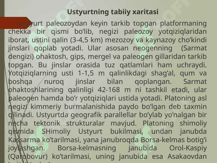 Ustyurt platosining tabiiy geografik va geoekologik sharoiti 7
