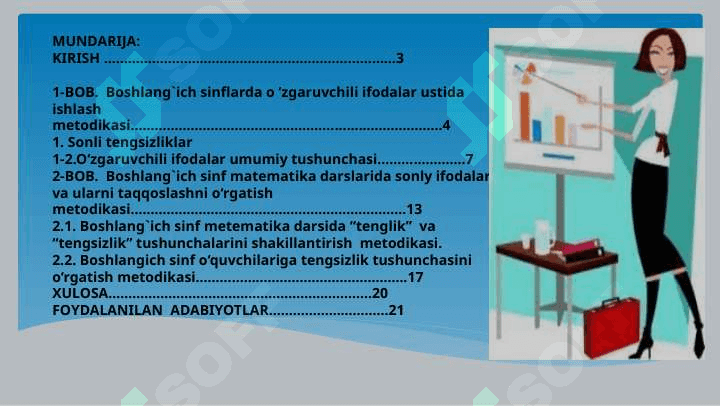 Boshlang'ich sinflarda o'zgaruvchilik ifodalar ustida ishlash metodikasi. 2