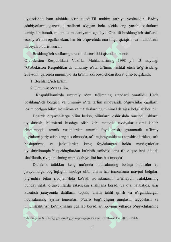 BOSHLANG‘ICH SINFLARDA “SO‘Z TARKIBI” MAVZUSINI O‘RGATISH METODIKASI 7