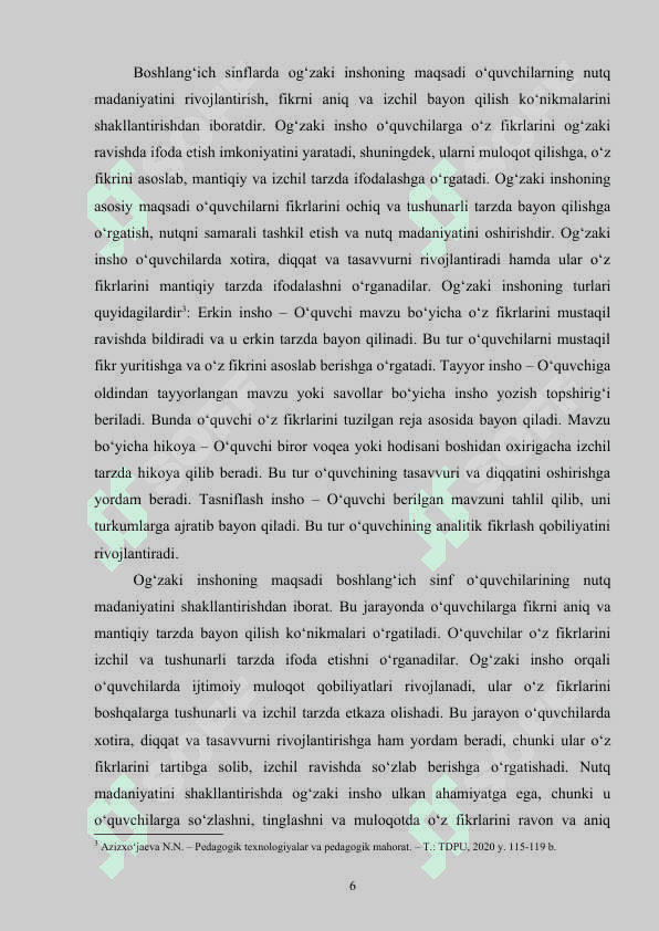 BOSHLANG‘ICH SINFLARDA INSHO YOZISHGA O‘RGATISH 5