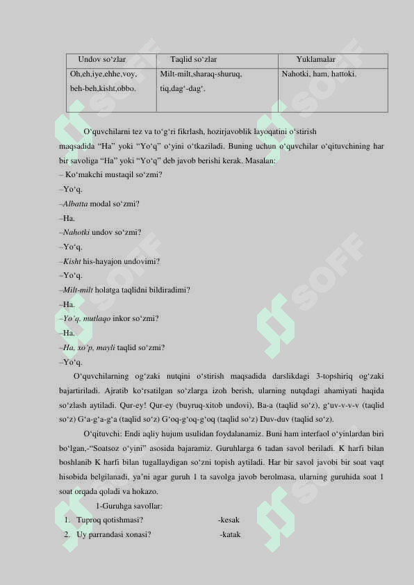 Ona tili fanidan bir soatlik dars ishlanmasi 4