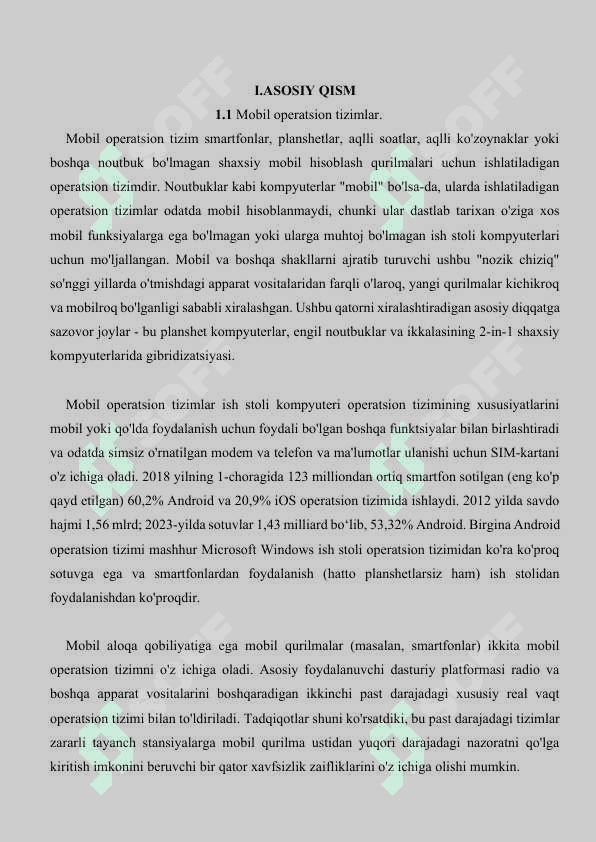 Mobil operatsion tizimlarning dasturiy ta'minoti 3