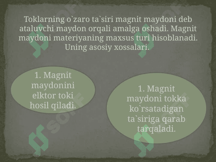 Magnit maydoni toklarning o'zaro ta'siri 3