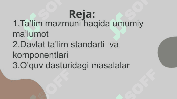 Ta'lim mazmuni. Davlat taʼlim standartlari 2