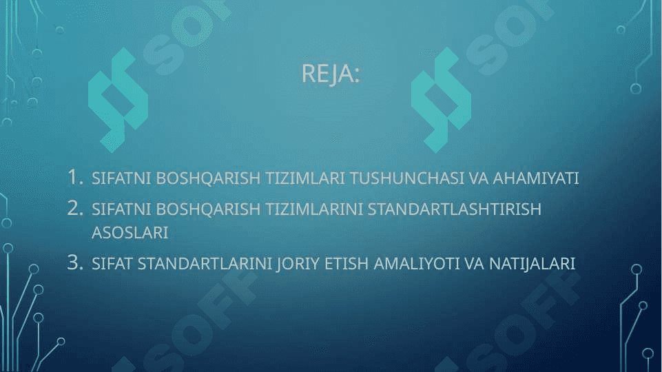Sifatni boshqarish tizimlarini standartlashtirish 2