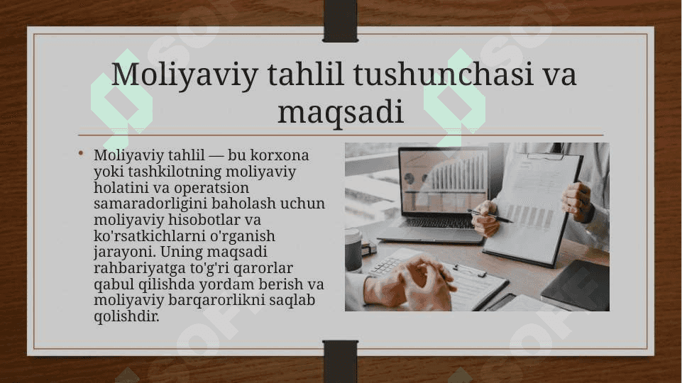 Moliyaviy va boshqaruv tahlili 3