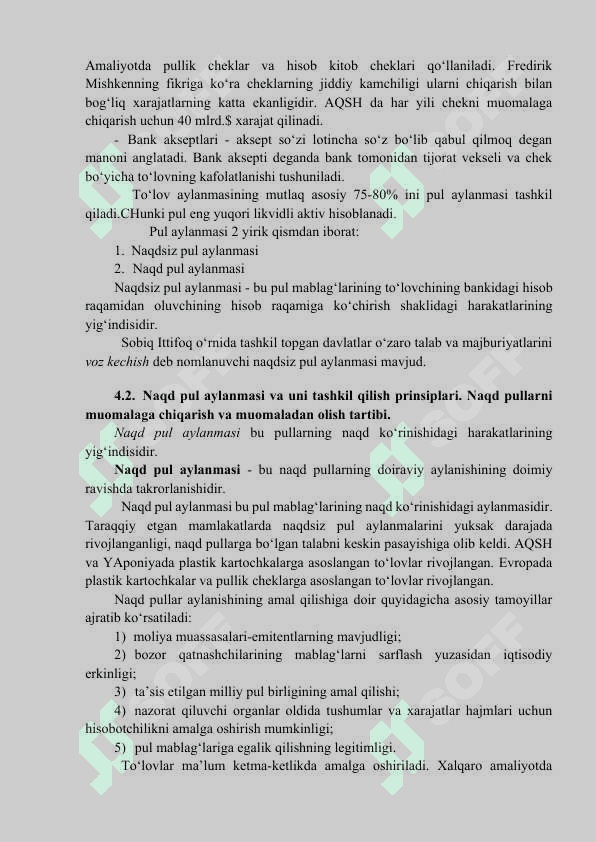 Pul aylanmasi mazmuni va tarkibiy tuzilishi 2