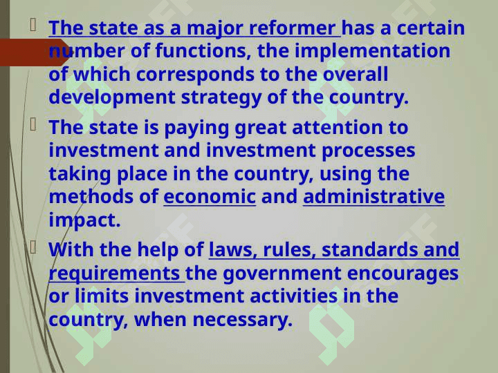 Investment activities ​​and investment policy 6