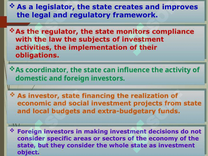 Investment activities ​​and investment policy 8