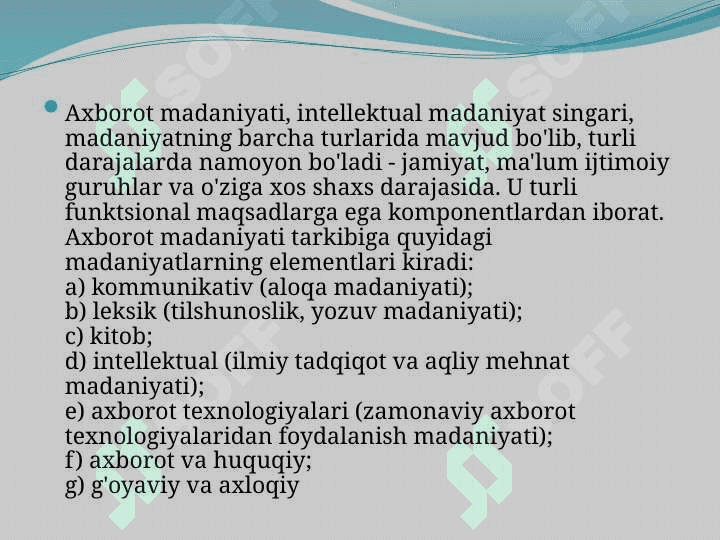 Axboriy  madaniyatni shakllantirish va rivojlantirish shart-sharoitlari va vositalari 7