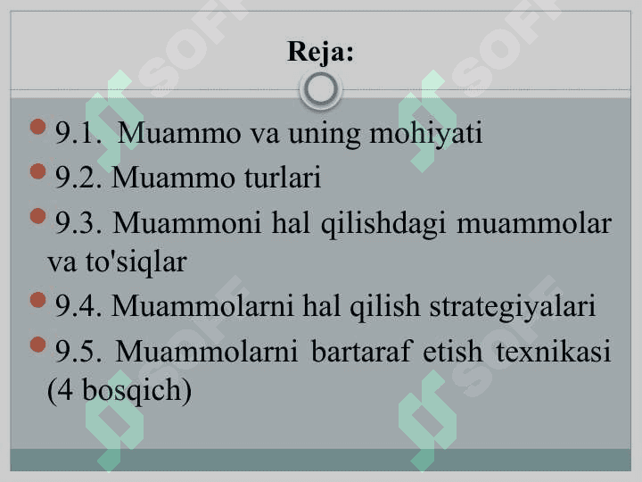 Muammoni hal qilishning asosiy strategiyalari 2