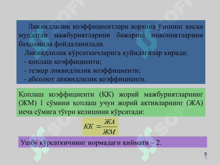Бизнес фаолияти субъектларининг молиявий фаолияти таҳлили 5