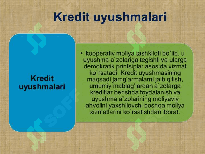NOBANK KREDIT TASHKILOTLARI VA ULARNING TURLARI 8